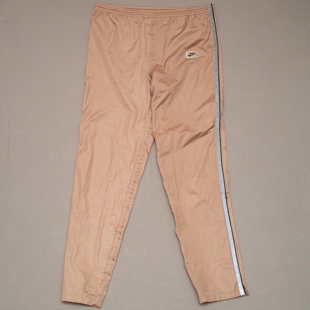 Vintage 80s Nike PR Training Jogger Adult L Gold Reflective Stripe Gore Tex Pant